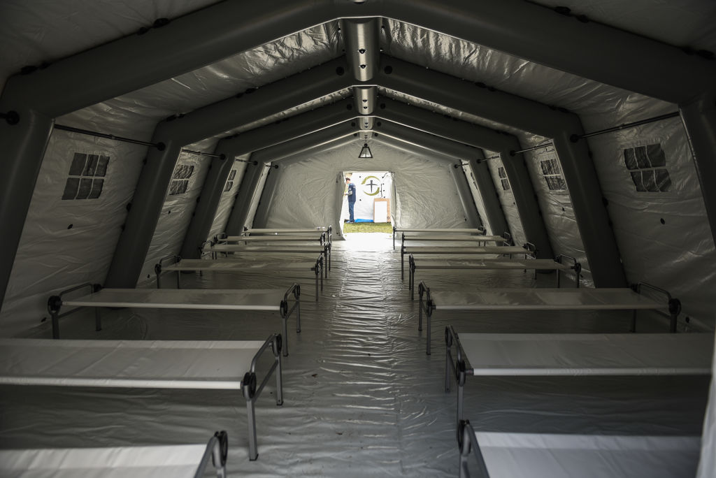 Emergency Hospital Setup In Central Park To Cope With Coronavirus Pandemic