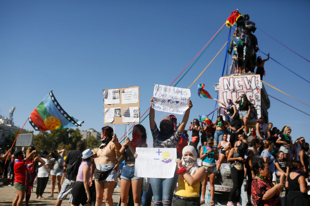 International Women's Day Demonstrations In Santiago