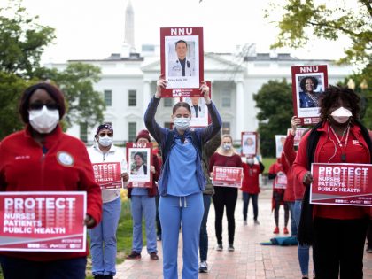 Nurse's Protest Outside White House For Better Safety Standards And Mass Production Of PPE During COVID Pandemic