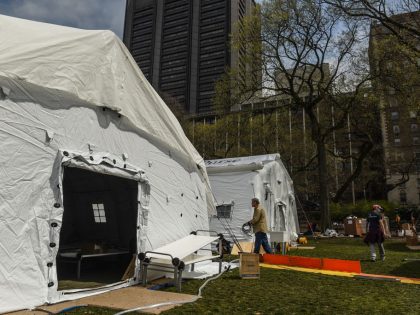 Emergency Hospital Setup In Central Park To Cope With Coronavirus Pandemic
