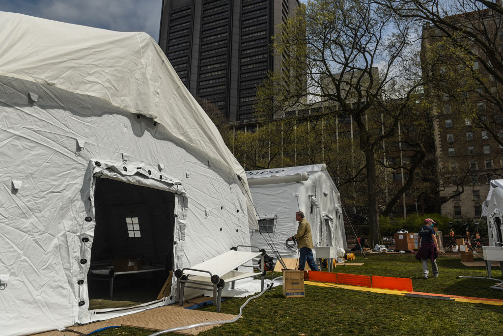 Emergency Hospital Setup In Central Park To Cope With Coronavirus Pandemic