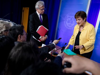 IMF Managing Director Kristalina Georgieva And World Bank Group President David Malpass Hold Press Briefing On Coronavirus