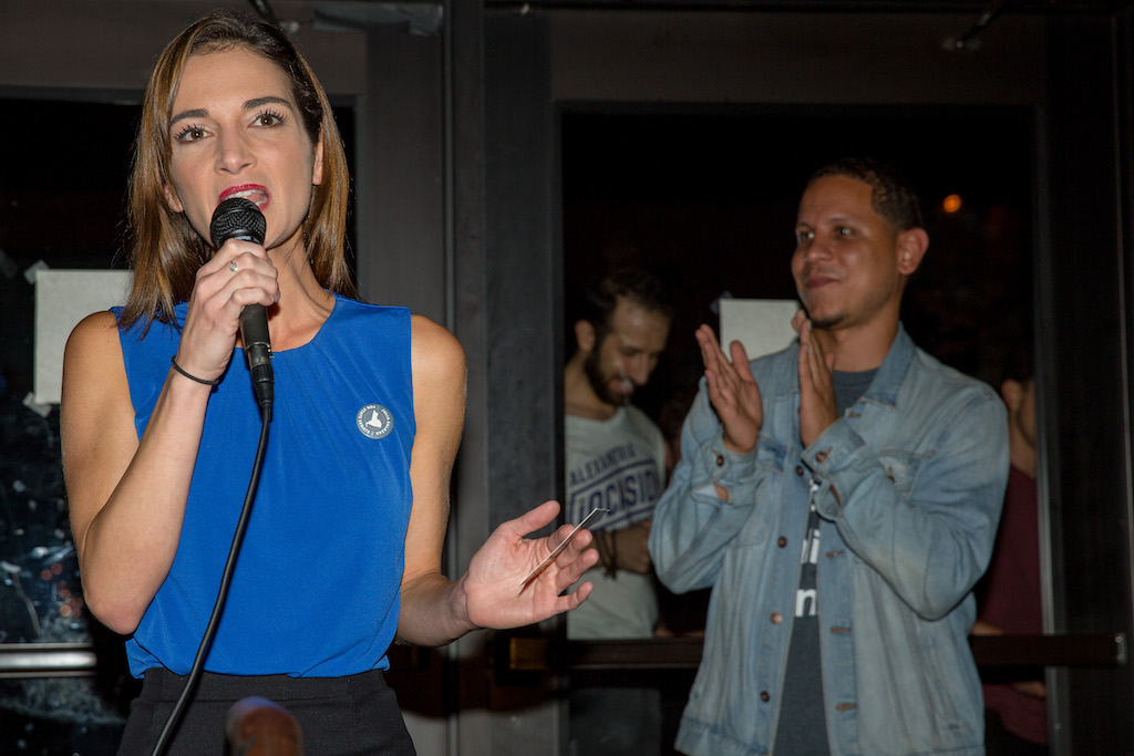 NY State Senate Democratic Candidate Julia Salazar Attends Primary Night Event In Brooklyn