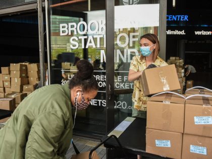 Food Bank Distributes To Those In Need At The Barclays Center In Brooklyn