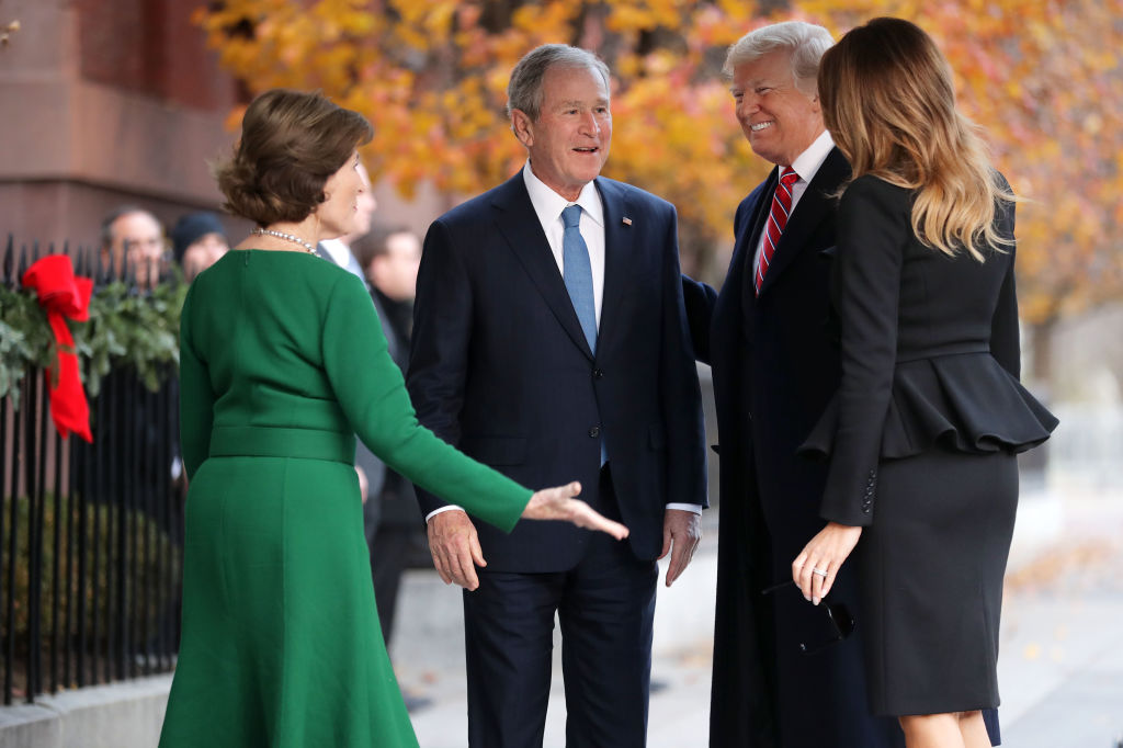 President Trump Visits Former President George W. Bush And Former First Lady Laura As President H.W. Bush Lies In State In Capitol
