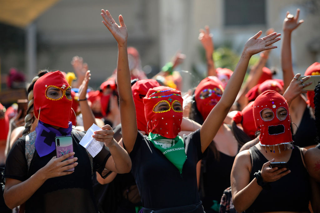 International Women's Day Demonstrations In Santiago