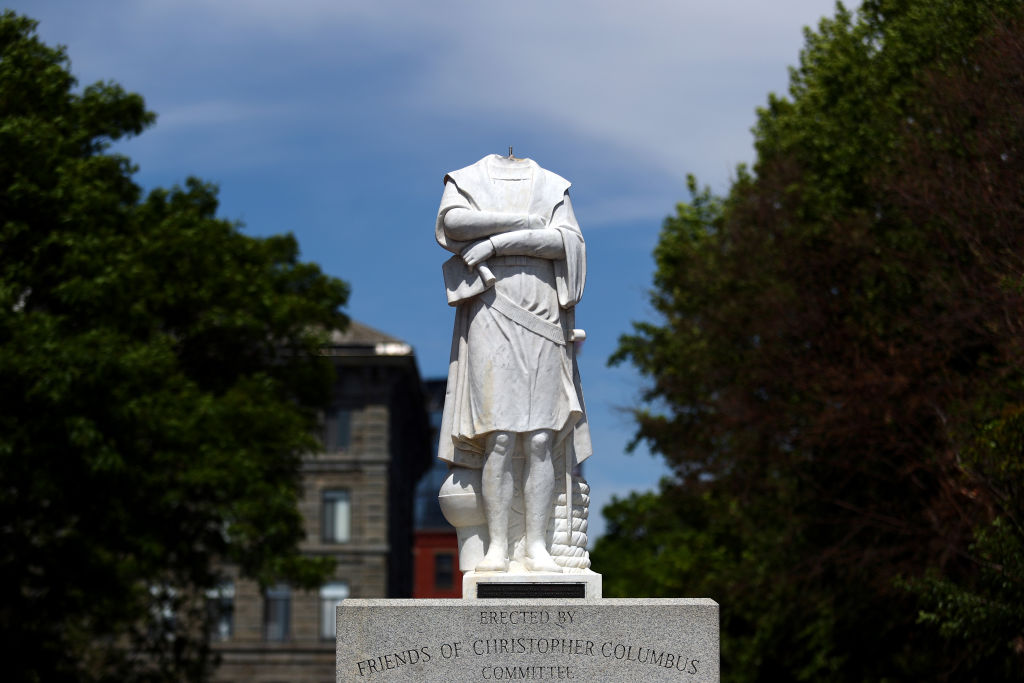 Head Removed From Christopher Columbus Statue In North End Of Boston