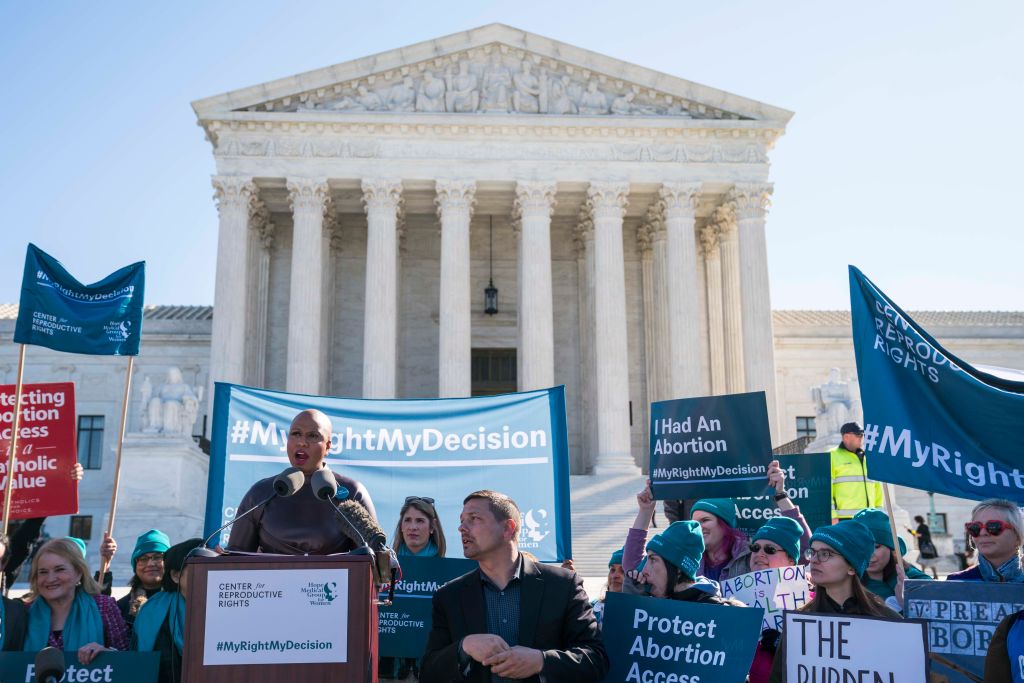 Advocates Rally In Washington As Arguments In Supreme Court Abortion Case June Medical Services V. Russo Are Heard