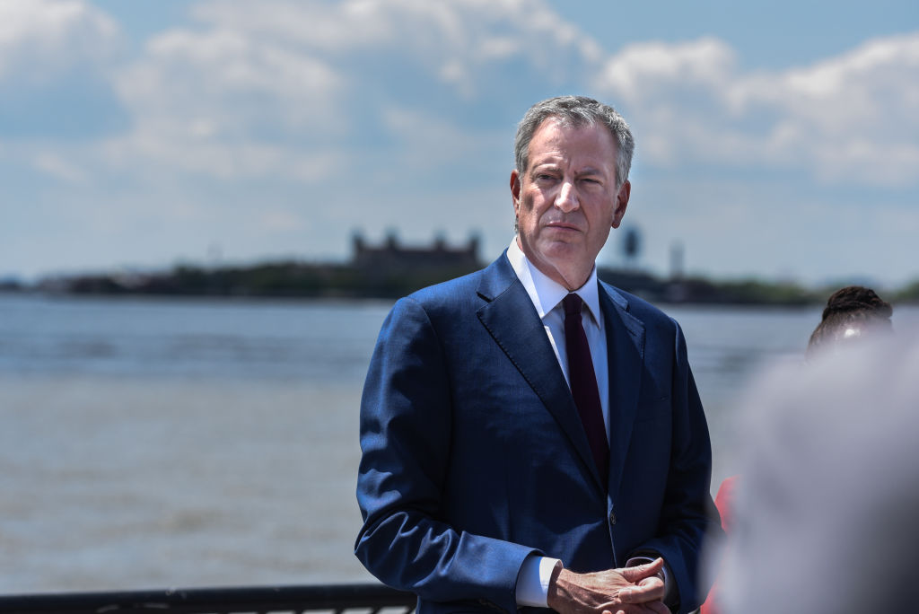 Mayor De Blasio Speaks To Press On New York City's Green New Deal