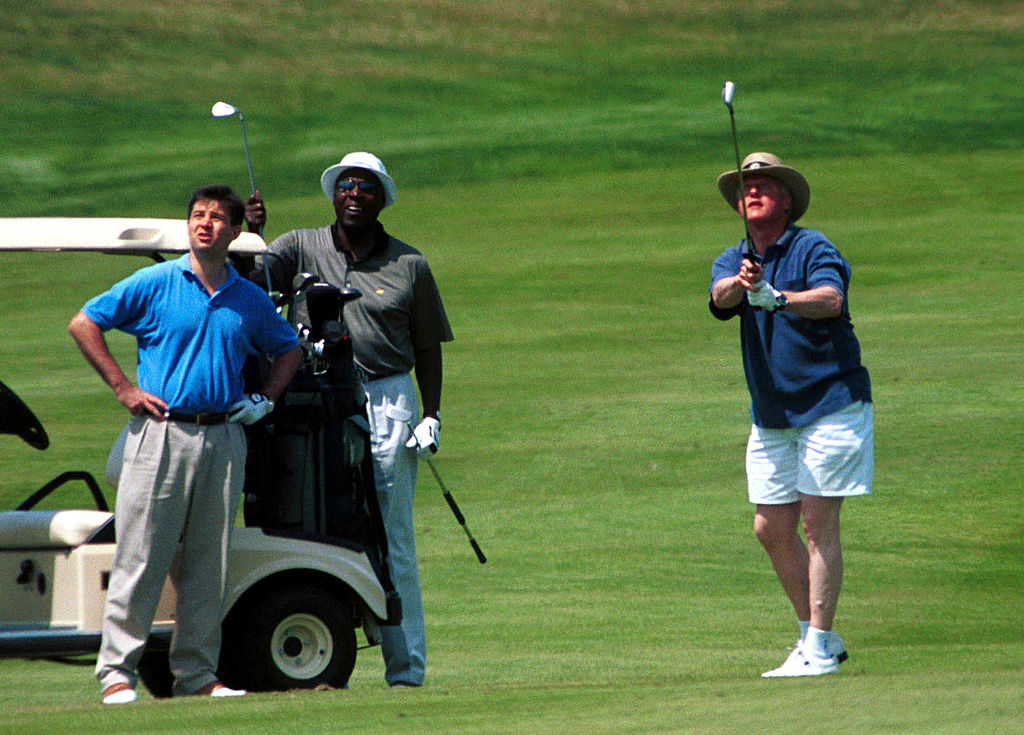 US President Bill Clinton golfing in Martha's Vineyard