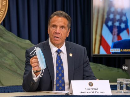 New York Governor Cuomo Holds Briefing In Manhattan