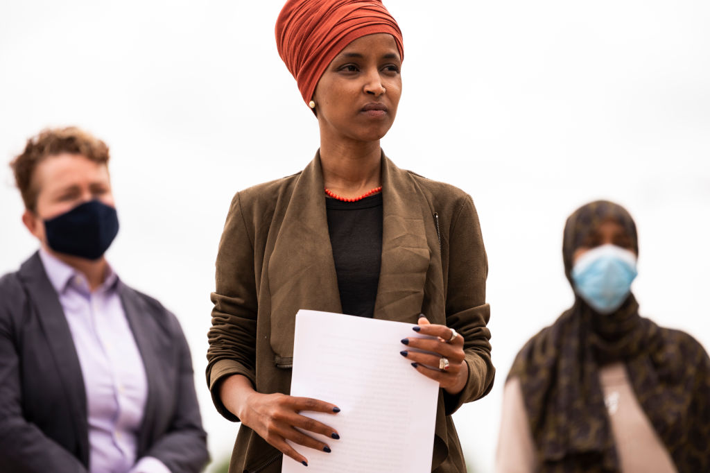Rep. Ilhan Omar Holds Press Conference Ahead Of Next Week's Primary Election