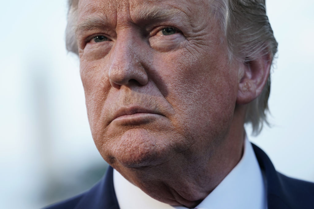 President Trump Departs White House For GOP Conference Dinner In Baltimore