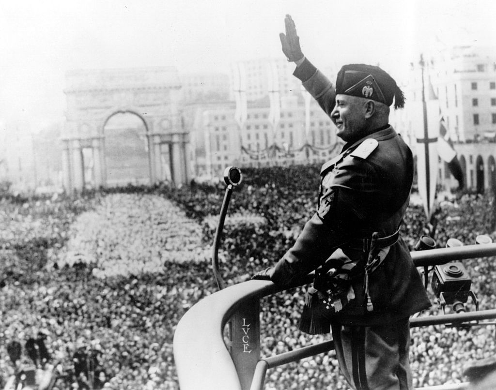 Mussolini And Crowd