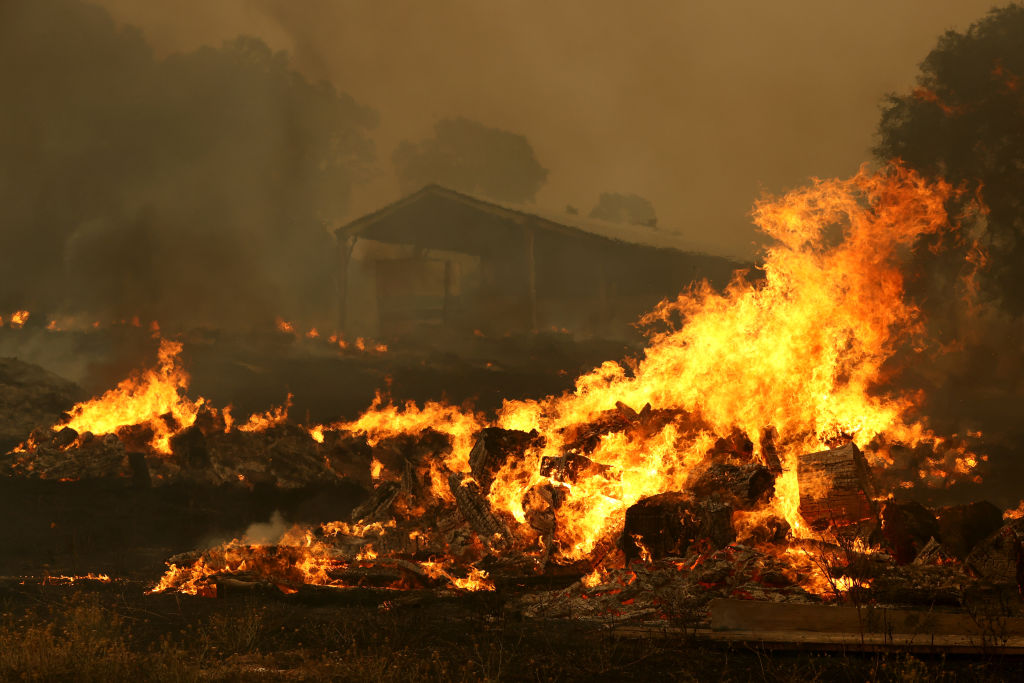 LNU Lightning Complex Fire Burns In Napa County