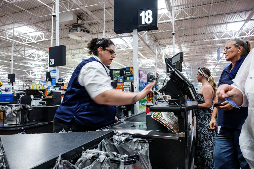 A cashier in Walmart.