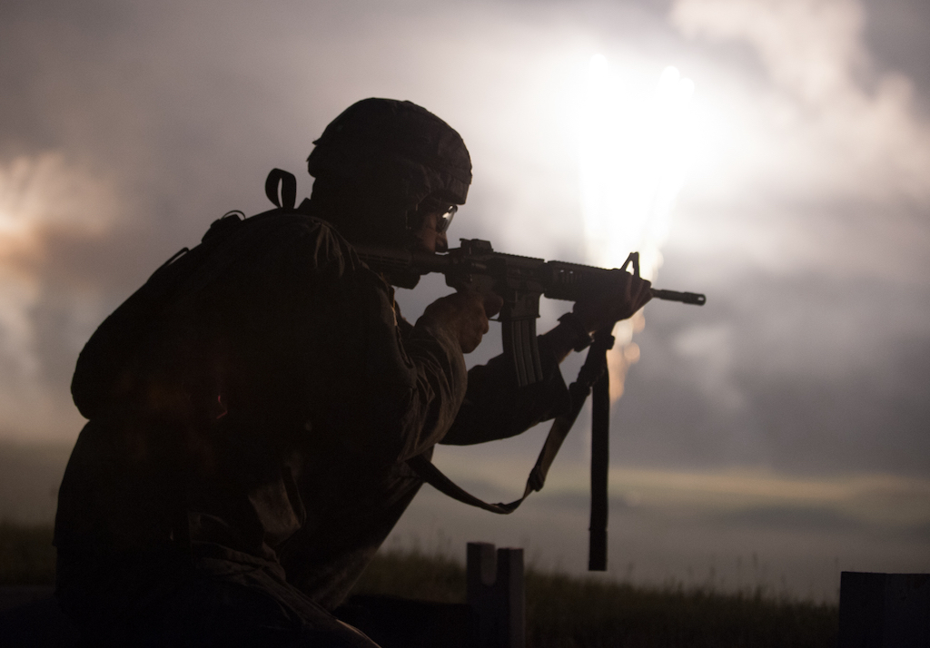 2013 US Army Reserve Best Warrior Competiton: M4 rifle night fire