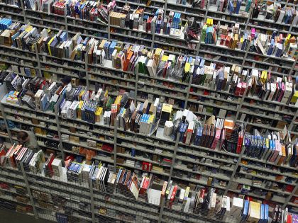 Partial view shows hundreds of books in