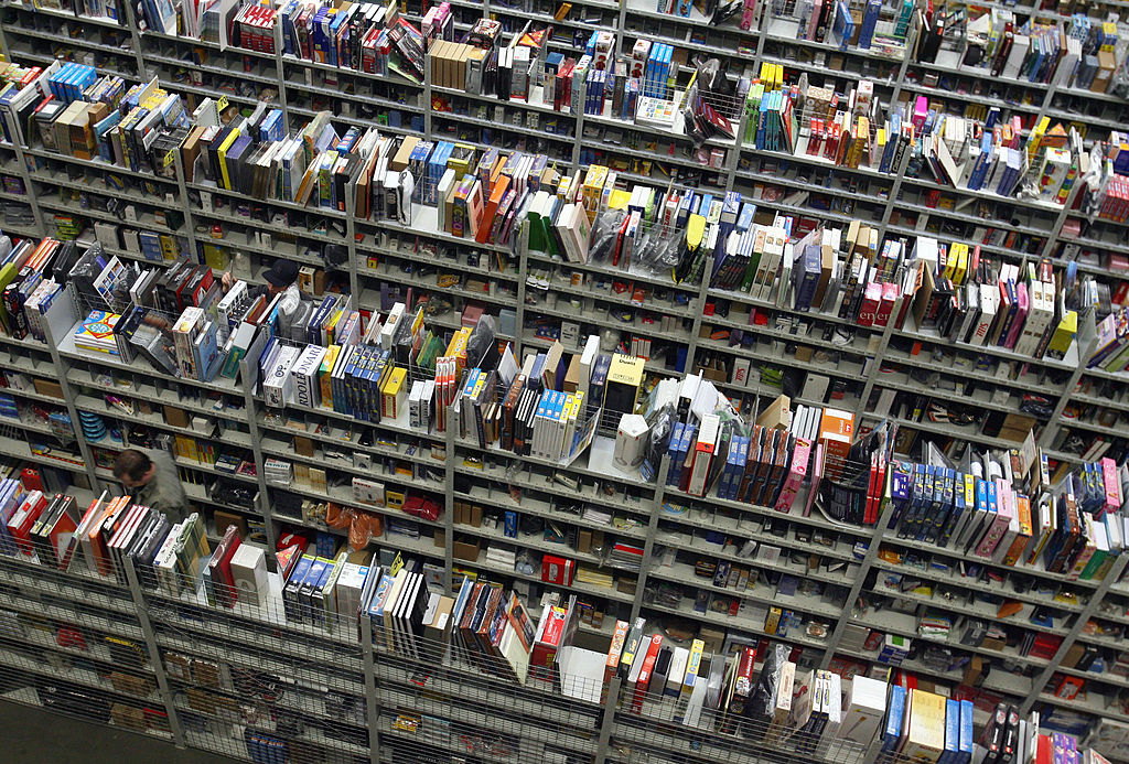Partial view shows hundreds of books in