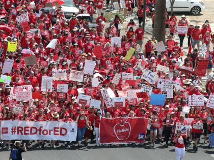 Arizona Teachers Go On Strike And March To State Capitol