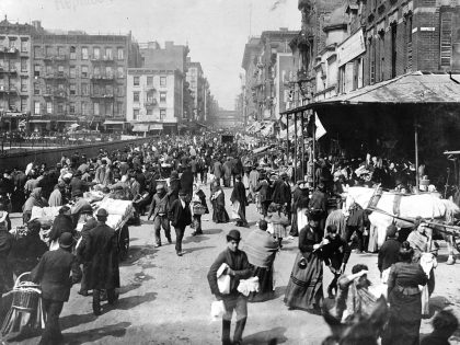 A Busy Market Scene, At The Lower East Side, New York City