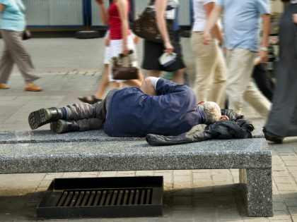 Old homeless man