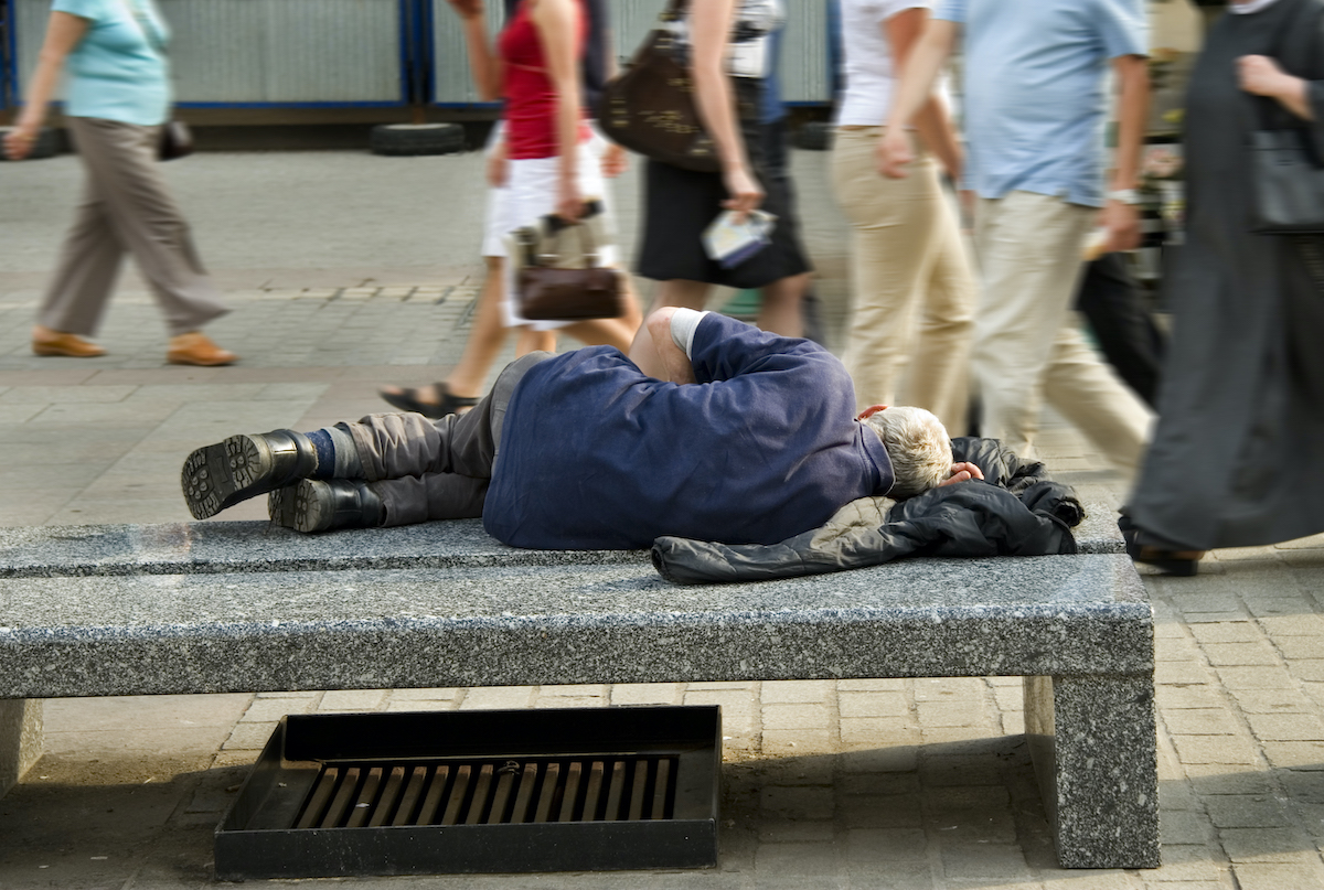 Old homeless man