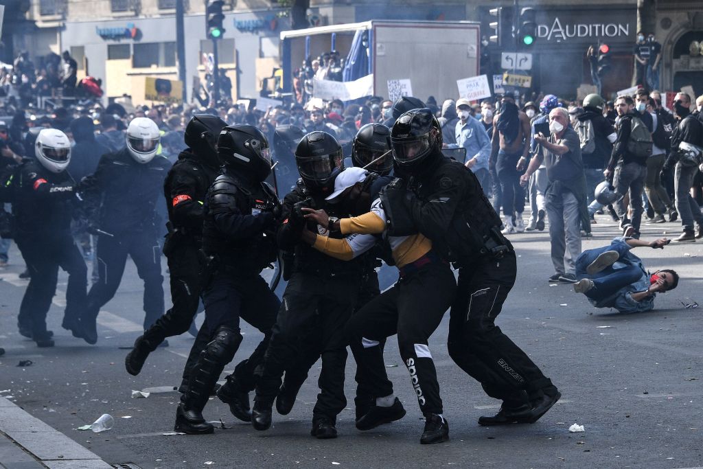 TOPSHOT-FRANCE-POLITICS-RACISM-POLICE-PROTEST