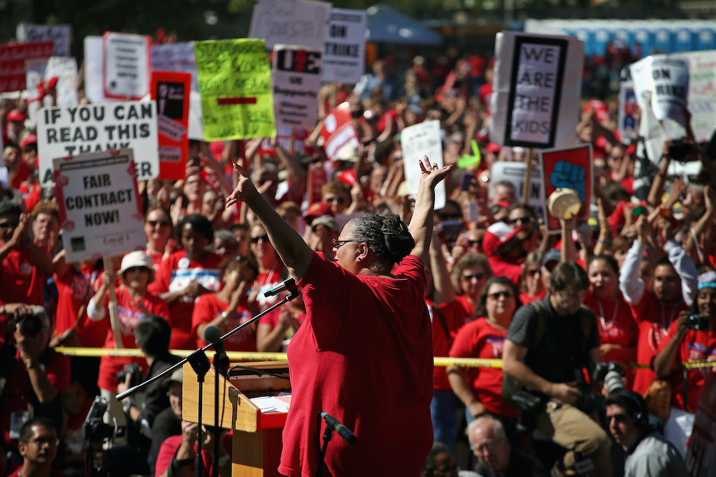 Chicago Teachers Union Holds Rally After Week of Striking