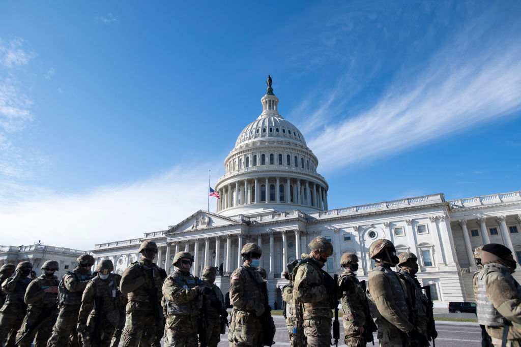 Presidential Inauguration Rehearsal Held At US Capitol Building