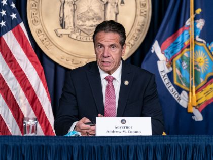 New York State Governor Andrew Cuomo holds daily media