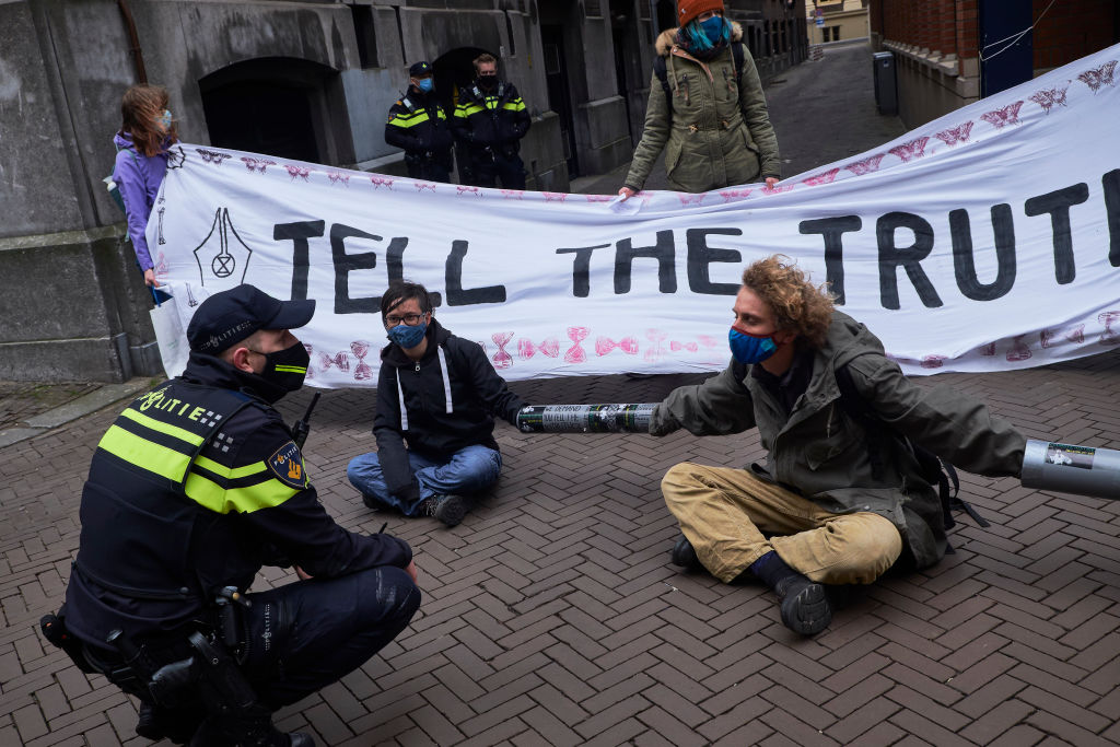 University Rebellion Activists Demonstrate Outside the Association of Universities