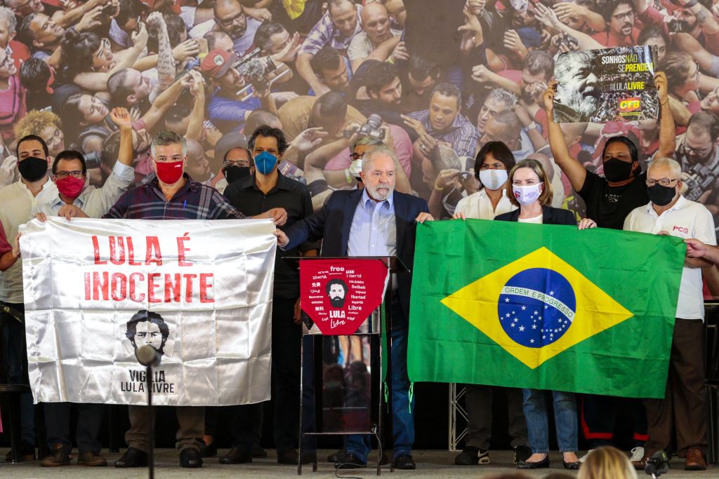 Former Brazilian President Lula da Silva's press conference