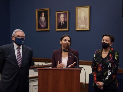Nydia Velazquez, Ocasio And Menendez Hold A Press Conference About Puerto Rico Self-Determination Act