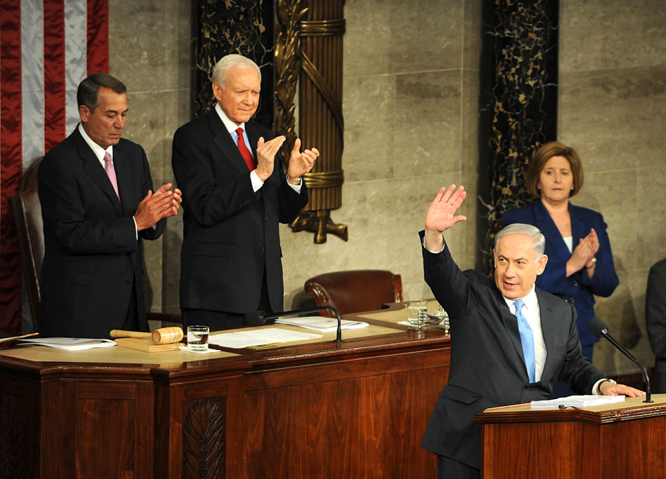 Israeli Prime Minister Benjamin Netanyahu gives his controversial speech to Congress .