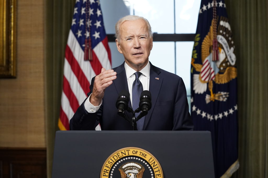 President Biden Delivers Address On Afghanistan From White House Treaty Room