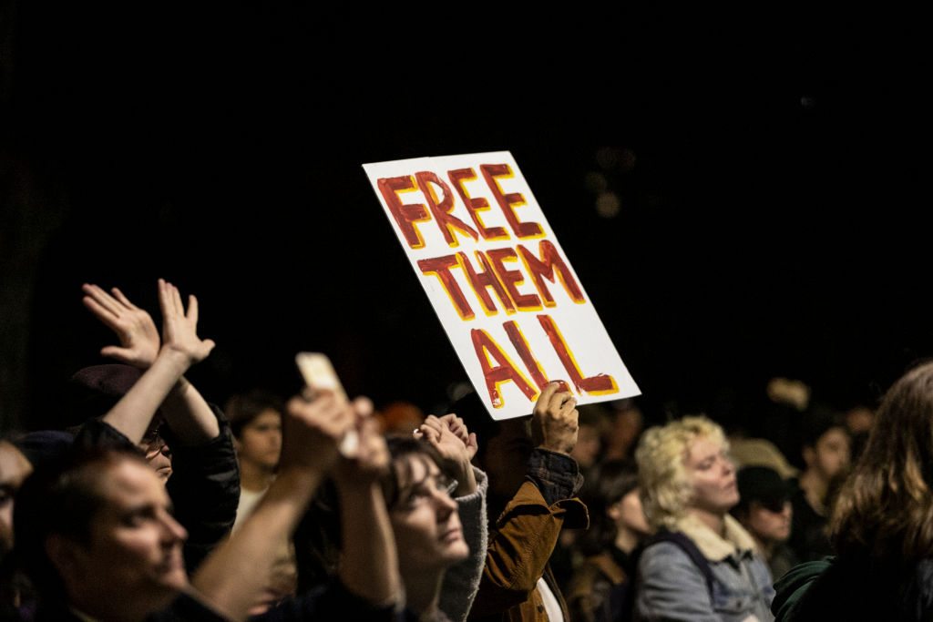 Protesters Rally In Melbourne Following Transfer Of Asylum Seekers From Brisbane To Park Hotel