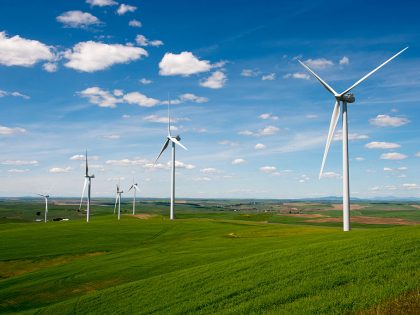 View of the Rosalia Wind Farm near Oaksdale in the Palouse,
