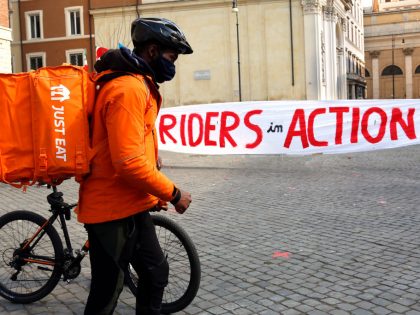 Rome Protest and strike of the riders