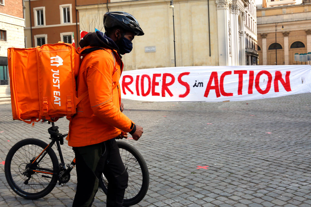 Rome Protest and strike of the riders