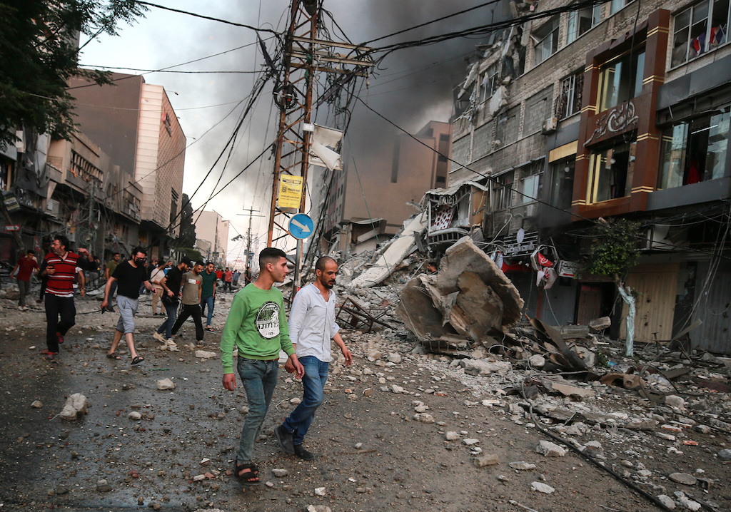 14-story Palestinian building collapses after Israeli attacks