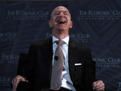 Jeff Bezos Speaks At Economic Club Of Washington With Club President David Rubenstein