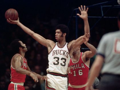 Kareem Abdul-Jabbar with the Basketball