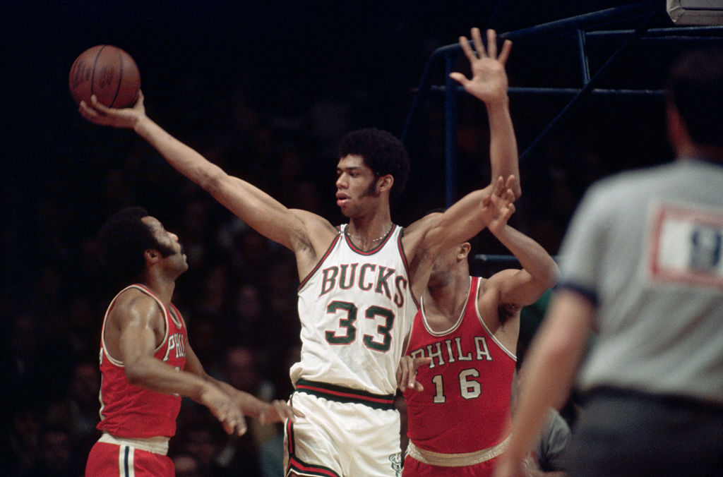 Kareem Abdul-Jabbar with the Basketball