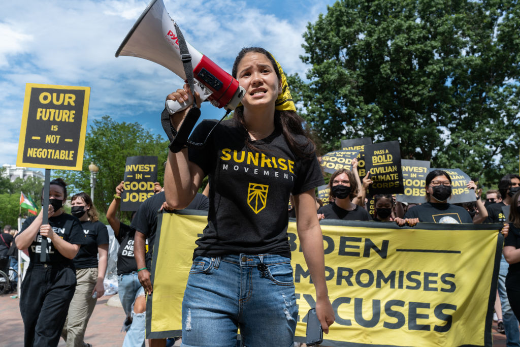 Sunrise Movement Protests Biden Negotiating With Republicans On Infrastructure