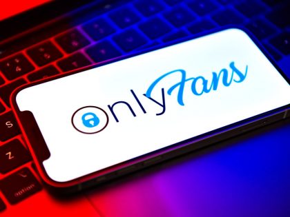 In this photo illustration, an OnlyFans logo seen displayed