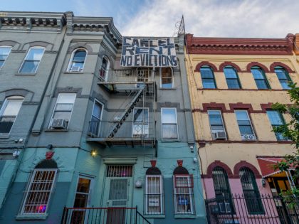Cancel Rent banner drop in Bushwick. Tenants and Housing