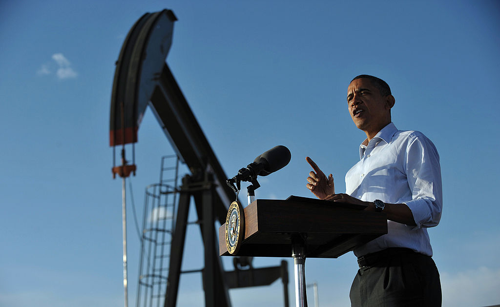 US President Barack Obama speaks at an o