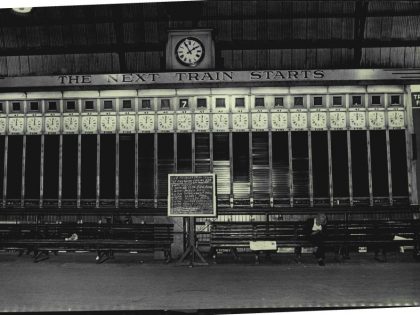 Clocks on the destination board at Central Station set on midnight as Sydney reels under a 24 hour public transport strike.