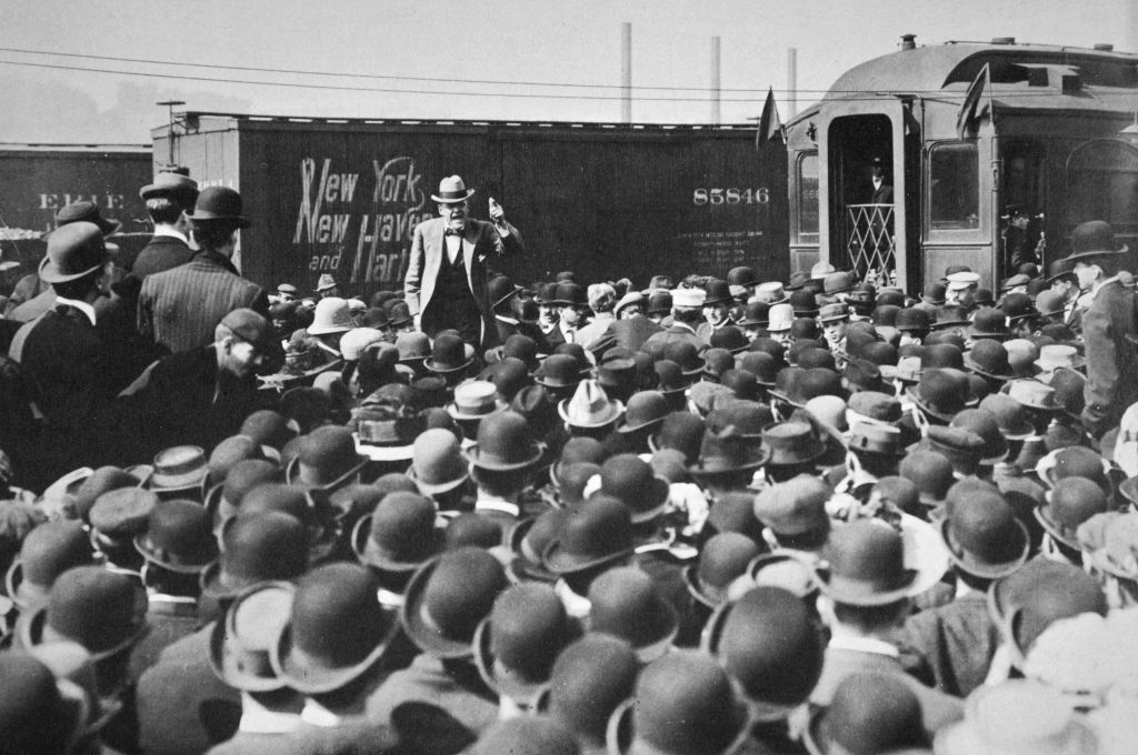 Eugene Victor Debs American Union Leader Addressing A Crowd 20th Century